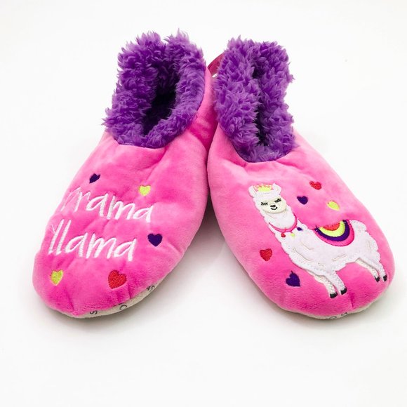 NWT  Snoozies Women's Drama LLama Non Skid Slippers Medium 7/8 - Picture 2 of 6
